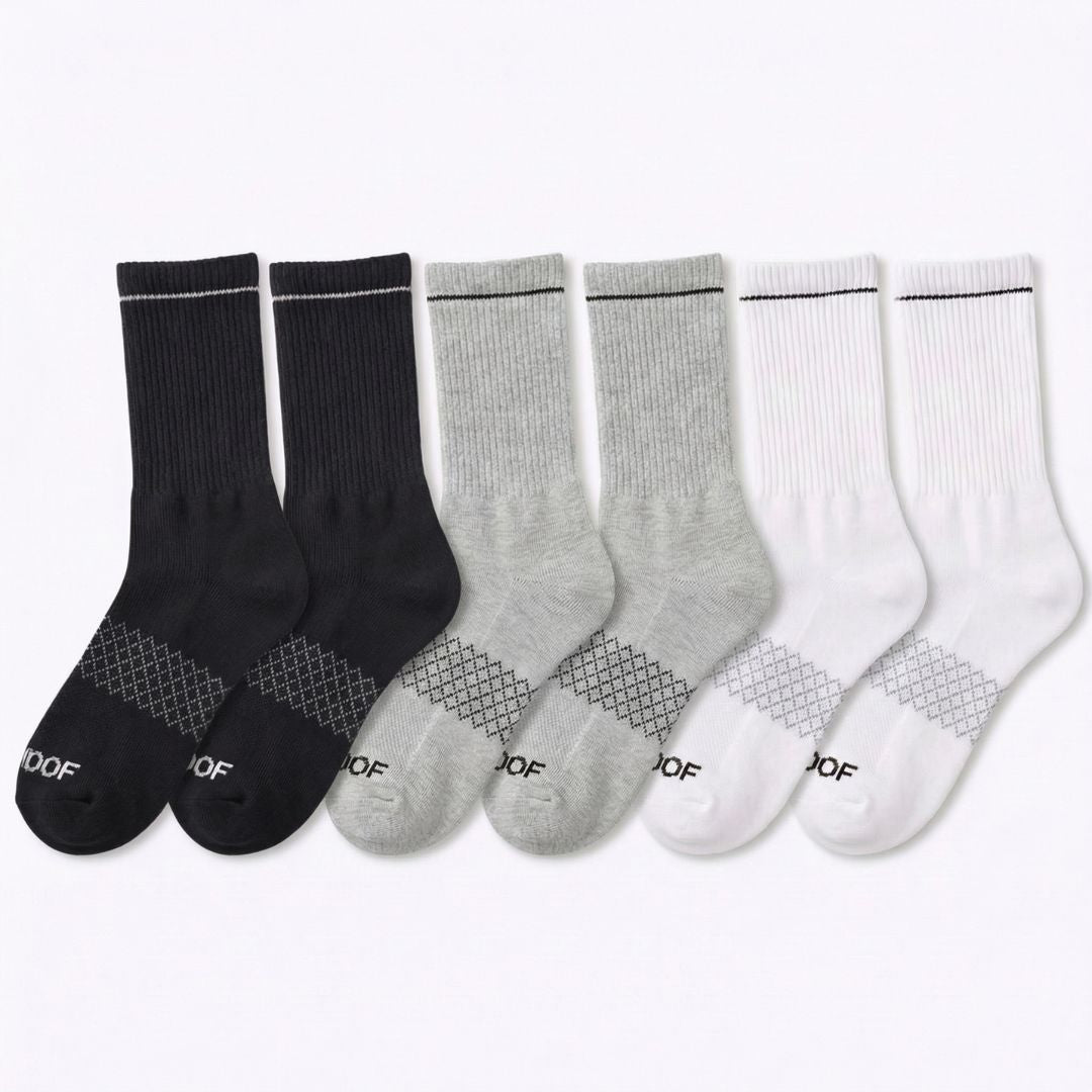 Essential Colours Bamboo Crew Compression Socks 6 Pack