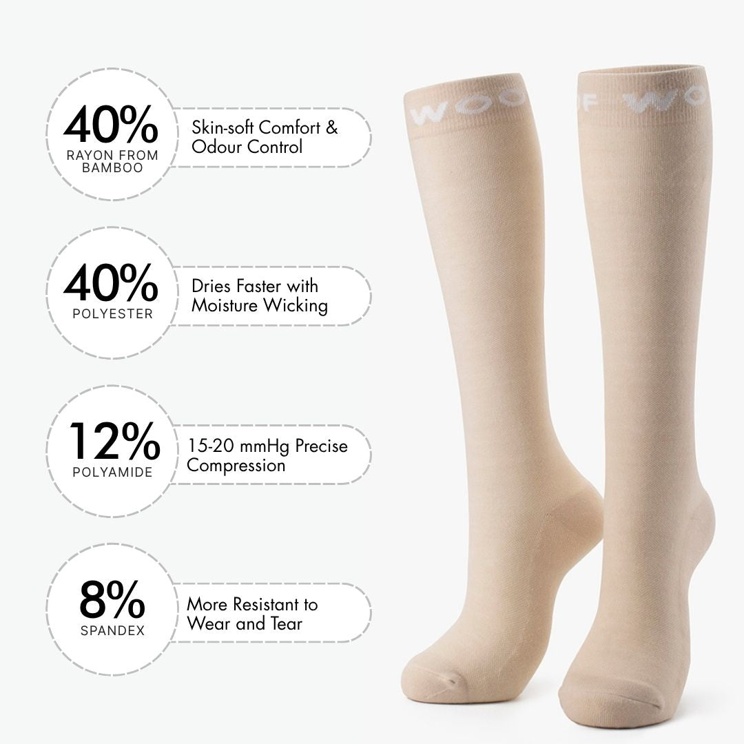 Nude 1 Bamboo Compression Socks
